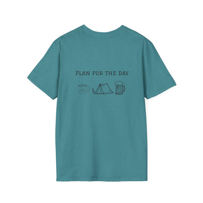 Unisex T-Shirt - Plan for the Day Camping & Beer (2-sided graphic)