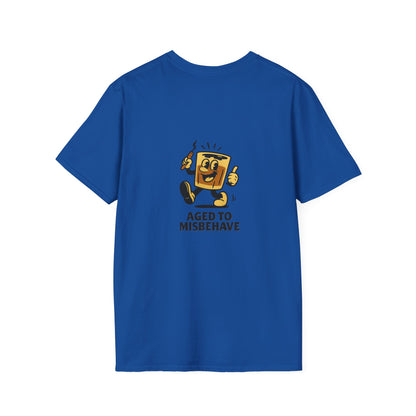 Unisex T-Shirt - Aged to Misbehave - Scotch/Bourbon (2-sided graphic)