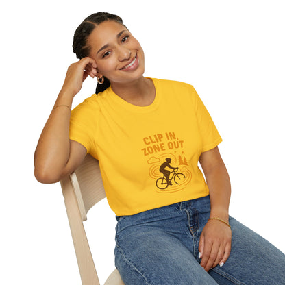 Unisex T-Shirt - Cyclist Clip in, Zone Out