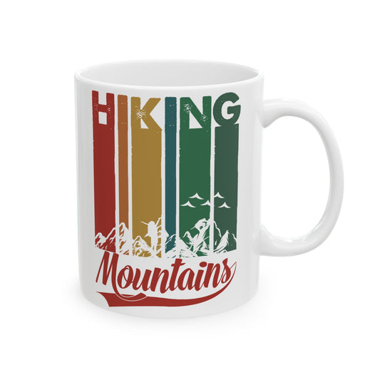 Ceramic Coffee Mug - Colorful Hiking