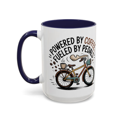 Ceramic Coffee Mug - Powered By Coffee, Fueled By Pedals