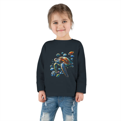 Toddler Long Sleeve T-Shirt - Sea Turtle Design