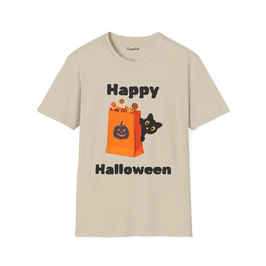 Unisex T-Shirt - Black Cat Happy Halloween