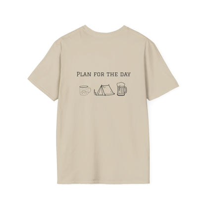 Unisex T-Shirt - Plan for the Day Camping & Beer (2-sided graphic)