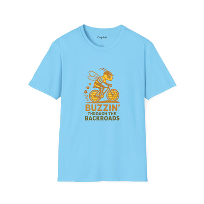 Unisex T-Shirt - Cyclist Buzzin' Through the Backroads