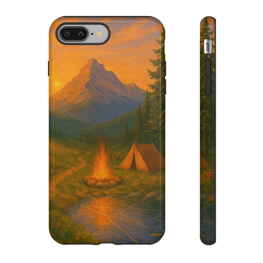 Tough Phone Case - Sunset Camping Scene