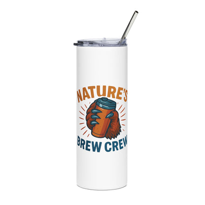 Stainless Steel Tumbler - Nature's Brew Crew , 20oz (Bear Claw)