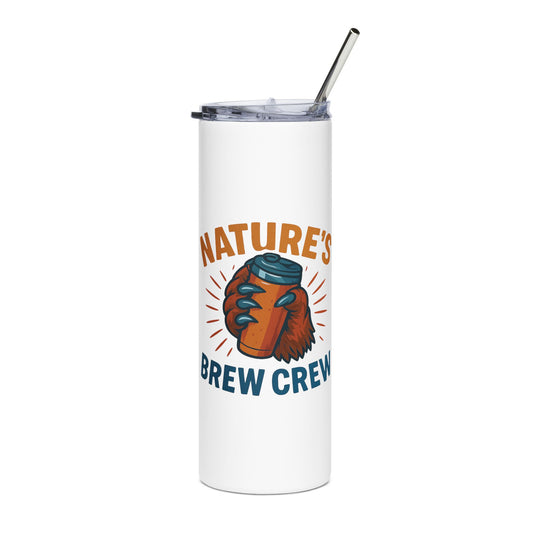 Stainless Steel Tumbler - Nature's Brew Crew , 20oz (Bear Claw)