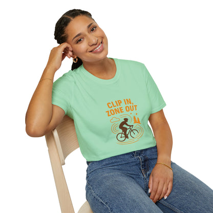 Unisex T-Shirt - Cyclist Clip in, Zone Out
