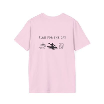 Unisex T-Shirt - Plan for the Day Kayaking & Bourbon (2-sided graphic)
