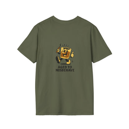 Unisex T-Shirt - Aged to Misbehave - Scotch/Bourbon (2-sided graphic)