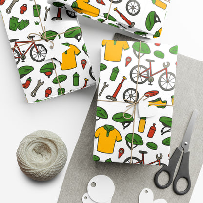 Eco-Friendly Cycling-Themed Gift Wrap Paper