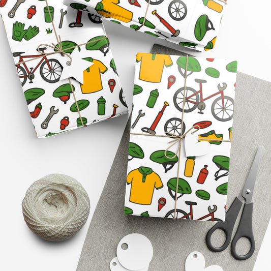 Eco-Friendly Cycling-Themed Gift Wrap Paper
