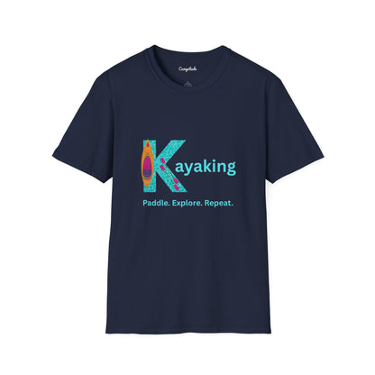 Unisex T-Shirt - Kayak, Paddle, Explore, Repeat