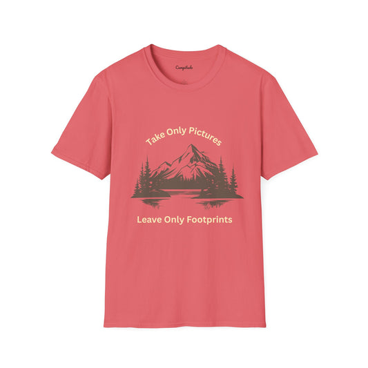 Unisex T-Shirt: Take Only Pictures Leave Only Footprints