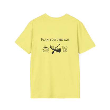 Unisex T-Shirt - Plan for the Day Canoeing & Bourbon (2-sided graphic)