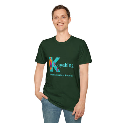 Unisex T-Shirt - Kayak, Paddle, Explore, Repeat