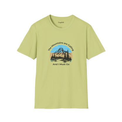 Unisex T-Shirt - The Mountains are Calling and I Must Go (front logo only)