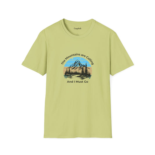 Unisex T-Shirt - The Mountains are Calling and I Must Go (front logo only)