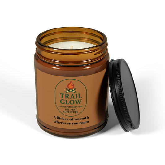 Scented Soy Candle - A Flicker of Warmth Wherever You Go (Multi-scent, Amber Jar)