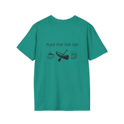 Unisex T-Shirt - Plan for the Day Canoeing & Beer (2-sided graphic)