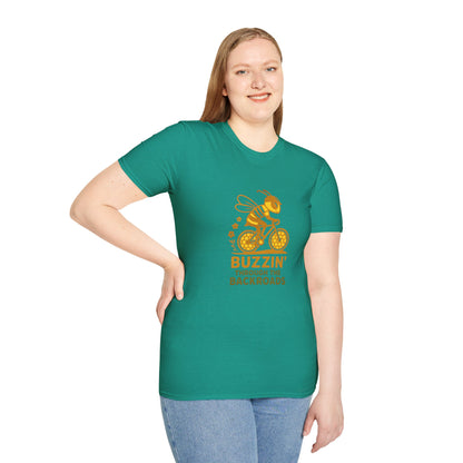 Unisex T-Shirt - Cyclist Buzzin' Through the Backroads