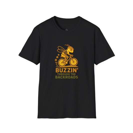 Unisex T-Shirt - Cyclist Buzzin' Through the Backroads