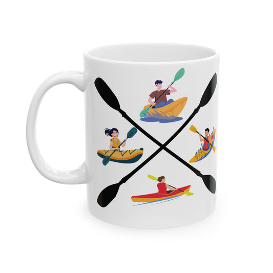 Ceramic Coffee Mug - Colorful Kayaking
