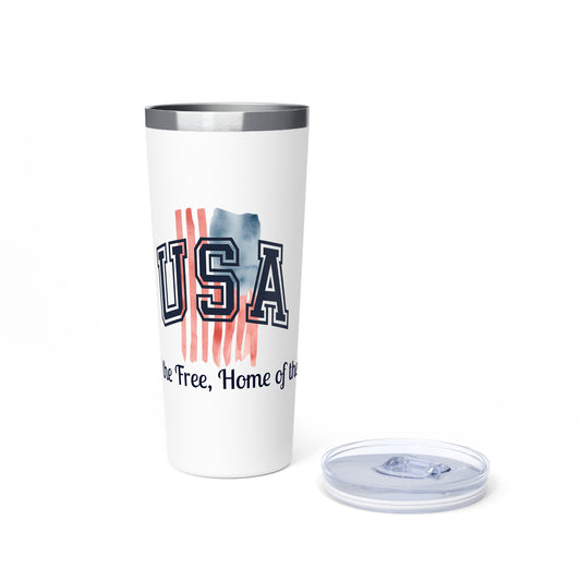 Stainless Steel Tumbler - Land of the Free, Home of the Brave, 220z