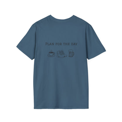 Unisex T-Shirt - Plan for the Day Hiking Boot & Beer (2-sided graphic)