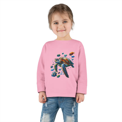 Toddler Long Sleeve T-Shirt - Sea Turtle Design