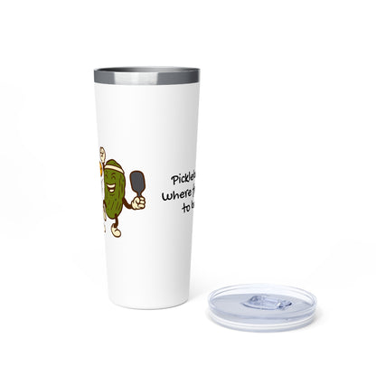Stainless Steel Tumbler - Pickleball Doubles: Where Friendships Go To be Tested, 22oz