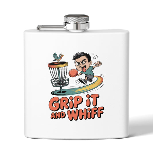 Disc Golf Flask -  Fun Grip It and Whiff Design