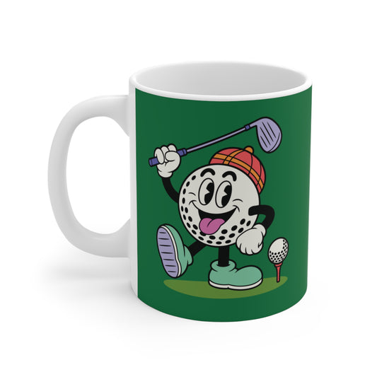 Ceramic Coffee Mug - Funny Golfball Character