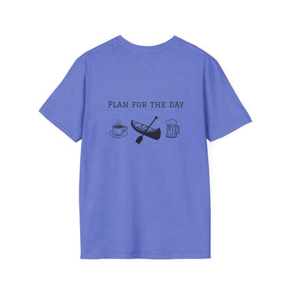 Unisex T-Shirt - Plan for the Day Canoeing & Beer (2-sided graphic)