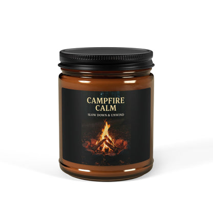 Scented Soy Candle - Campfire Calm (Multi-scent, Amber Jar)